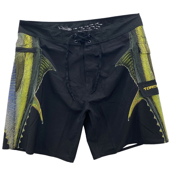 NWT Tormentor Board Fishing Short Mens 40 Black Tuna Side To 5 Pocket Swim Pants